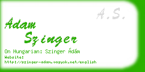 adam szinger business card
